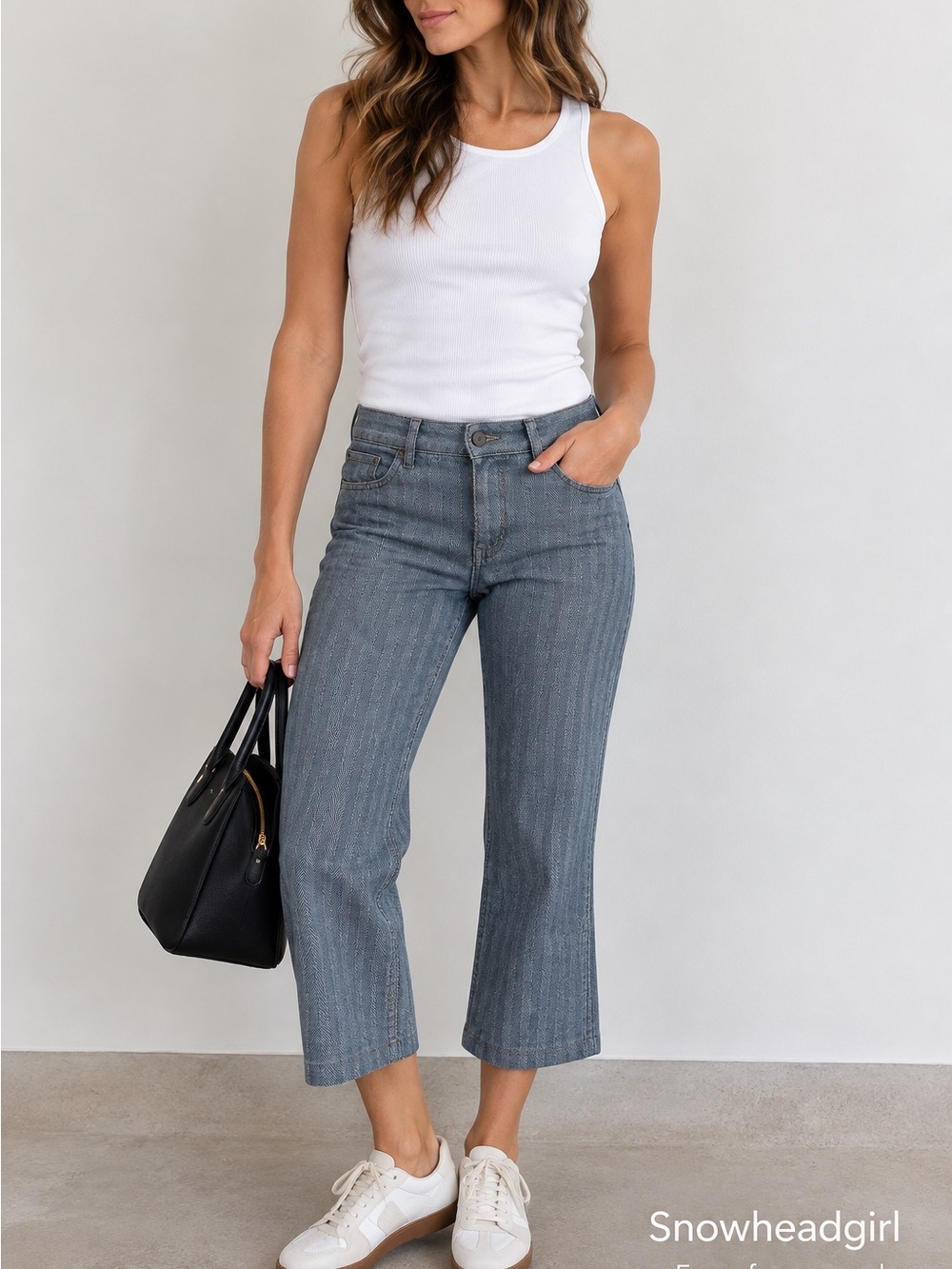 Marc Jacobs Herringbone Blue Gray Straight Leg Trousers Pants Size  4/6-  Y2K
